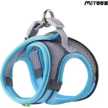 Postroj pro psa Prodyšný postroj pro psy – Měkký, nastavitelný a reflexní - S , modrá