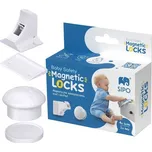 Magnetické zámky na skříně a zásuvky Sipo MAGNETIC LOCKS 4KS UNI Bílá
