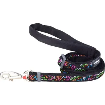 Vodítko pro psa Vodítko RED DINGO Squiggles Black 180x1,5cm