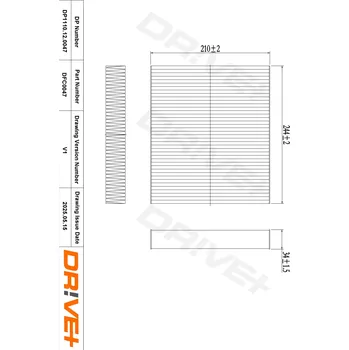 Kabinový filtr Filtr vzduchu v interiéru Dr!ve+ DP1110.12.0047