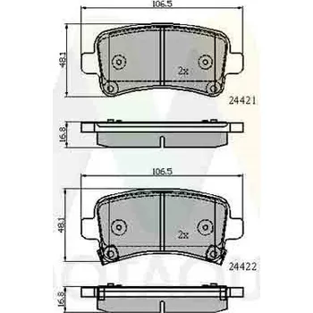 Brzdová destička Sada brzdových destiček, vždy 4 kusy v sadě MOTAQUIP LVXL1408