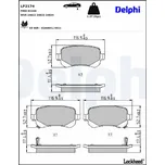 Sada brzdových destiček, vždy 4 kusy v sadě DELPHI LP2174