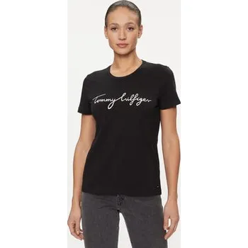 Pánské oblečení Tommy Hilfiger T-Shirt Heritage Crew Neck Graphic Tee WW0WW24967 Černá Regular Fit XXS