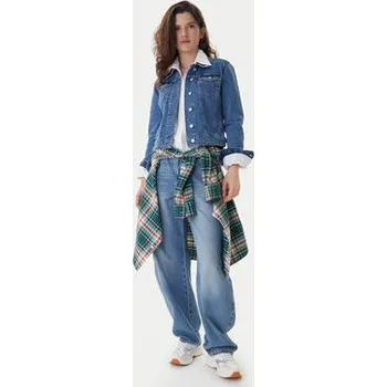 Pánská větrovka Tommy Jeans Jeansová bunda Vivianne DW0DW22489 Modrá Slim Fit XL