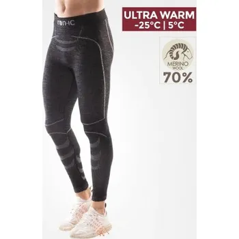 Pánské legíny Iron-ic Pánské Ultra warm funkční legíny s MERINO vlnou Barva: Black/Grey, Velikost: L/XL