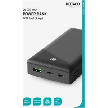 Powerbanka DELTACO PB-C1001, Powerbank 20000mAh, C čierna