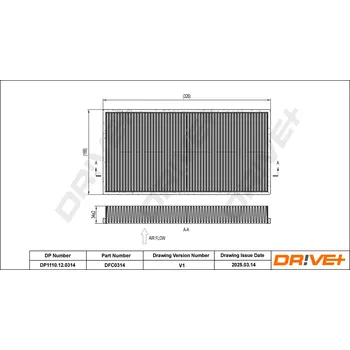 Kabinový filtr Filtr vzduchu v interiéru Dr!ve+ DP1110.12.0314