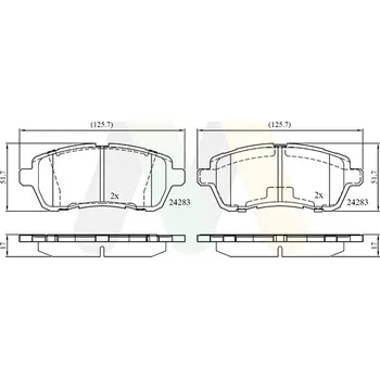 Brzdová destička Sada brzdových destiček, vždy 4 kusy v sadě MOTAQUIP LVXL1370