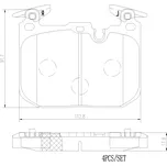 Sada brzdových destiček, vždy 4 kusy v sadě BREMBO P06096NX