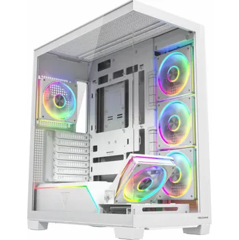 PC skříň Počítačová skříň MODECOM VOLCANO STELLAR PLUS ARGB MIDI 5F Bílá