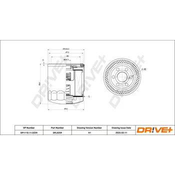 Olejový filtr Olejový filtr Dr!ve+ DP1110.11.0259