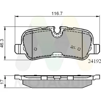 Brzdová destička Sada brzdových destiček, vždy 4 kusy v sadě MOTAQUIP LVXL1197