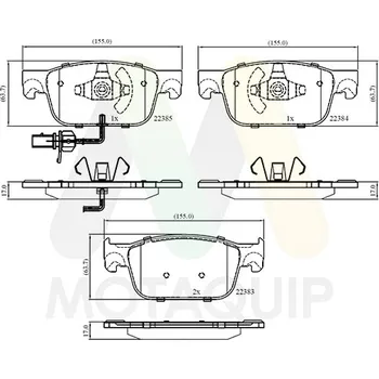 Brzdová destička Sada brzdových destiček, vždy 4 kusy v sadě MOTAQUIP LVXL1874