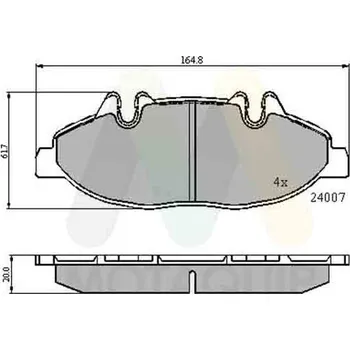 Brzdová destička Sada brzdových destiček, vždy 4 kusy v sadě MOTAQUIP LVXL1269