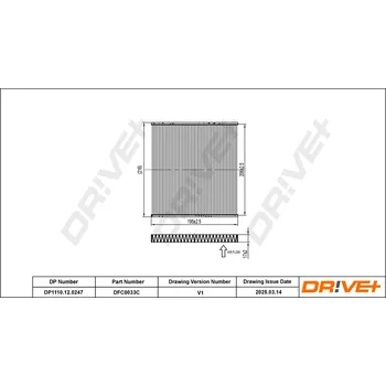 Kabinový filtr Filtr vzduchu v interiéru Dr!ve+ DP1110.12.0247