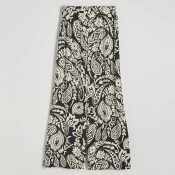 Dámské oblečení Reserved - Vzorované kalhoty z&nbsp;viskózy - černý - 829DJ-99X - 829DJ-99X-S-2