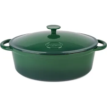 Hrnec Litinový pekáč s pokličkou KONIGHOFFER OVAL zelený 6,4 l