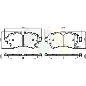 Brzdová destička Sada brzdových destiček, vždy 4 kusy v sadě MOTAQUIP LVXL1875