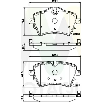 Brzdová destička Sada brzdových destiček, vždy 4 kusy v sadě MOTAQUIP LVXL1833