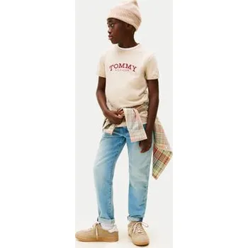 Pánská móda Tommy Hilfiger T-Shirt Monotype Print KB0KB10051 D Béžová Regular Fit 12Y