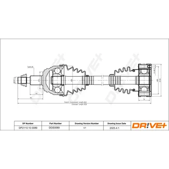 Poloosa kola Hnací hřídel - poloosa Dr!ve+ DP2110.10.0089