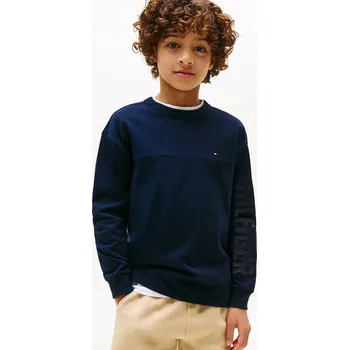 Dětské bavlněné tričko s dlouhým rukávem Tommy Hilfiger KB0KB09845.98.122.9BYA námořnická modř 59X, vel. 98
