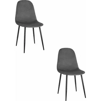 Jídelní židle ŽIDLE DO OBÝVÁKU JÍDELNY COMO tmavě šedá samet 2 KS