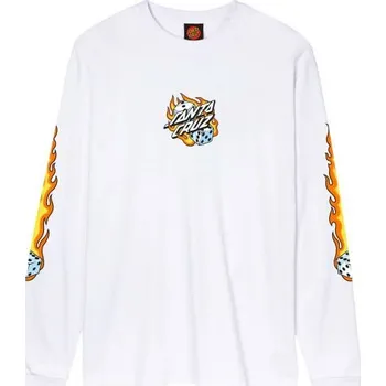 Pánské tričko TRIKO SANTA CRUZ Flaming Dice Dot Front - bílá - XXL + při osobním odběru 940 Kč