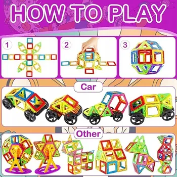 ostatní stavebnice TONSOOZE 50 DÍLKŮ MAGNETICKÉ STAVEBNICE 3D EDUKAČNÍ STAVEBNICE