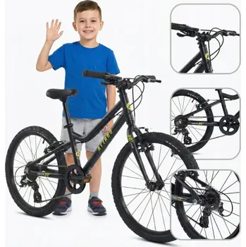 Dětské kolo Dětské kolo Attabo Knack 20" černé, lehké, hliníkový rám, Shimano