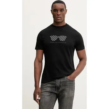 Bavlněné tričko Karl Lagerfeld 561252.755070 černá 99X, vel. L