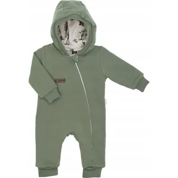 Kojenecký overall Chlapecký teplákový overal s podšívkou les krémový Nicol, vel. 74