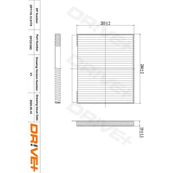 Kabinový filtr Filtr vzduchu v interiéru Dr!ve+ DP1110.12.0179