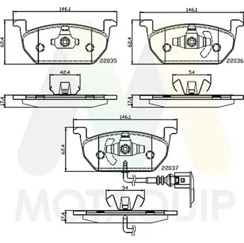 Brzdová destička Sada brzdových destiček, vždy 4 kusy v sadě MOTAQUIP LVXL1803