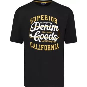 Pánské tričko Pánské velké tričko s potiskem krátký rukáv Adamo 131504-700 černé (4XL)