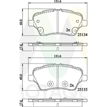 Brzdová destička Sada brzdových destiček, vždy 4 kusy v sadě MOTAQUIP LVXL1738
