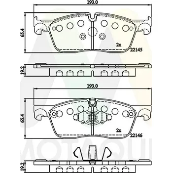 Brzdová destička Sada brzdových destiček, vždy 4 kusy v sadě MOTAQUIP LVXL1849