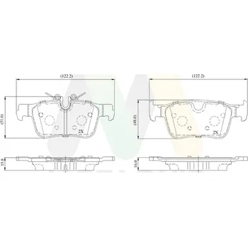 Brzdová destička Sada brzdových destiček, vždy 4 kusy v sadě MOTAQUIP LVXL2206