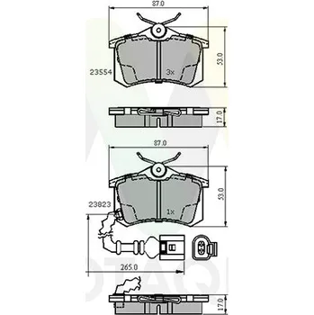 Brzdová destička Sada brzdových destiček, vždy 4 kusy v sadě MOTAQUIP LVXL1704