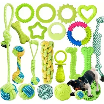 Hračka pro psa Odolná 9ks sada hraček pro psy – žvýkací a interaktivní - Zelená
