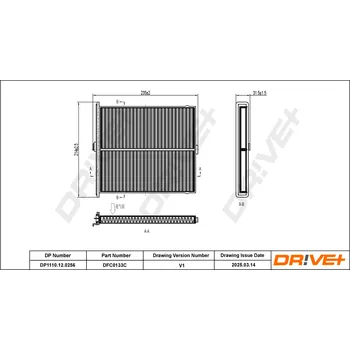 Kabinový filtr Filtr vzduchu v interiéru Dr!ve+ DP1110.12.0256