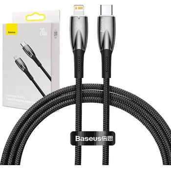 Datový kabel Kabel USB-C pro Lightning Baseus řady Glimmer, 20 W, 1 m (černý)