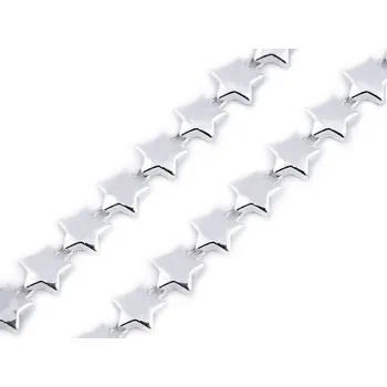 Řetěz - hvězdy šíře 10 mm vánoční, barva 1 stříbrná