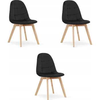 Jídelní židle ŽIDLE BORA - ČERNÝ SAMET X 3