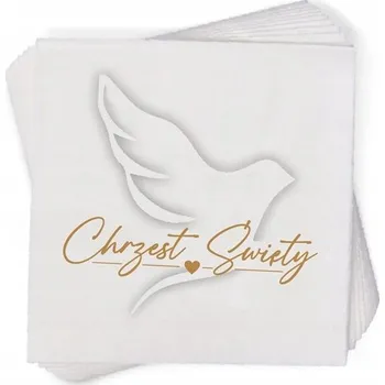 Papírový ubrousek Ubrousky KŘEST holubice STOJÁNEK srdce bílé