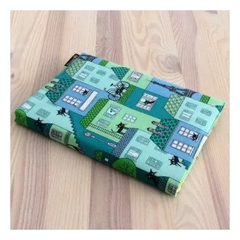 Obal na knihu Obal na knihu - Domečky tyrkysové (UNI-M)