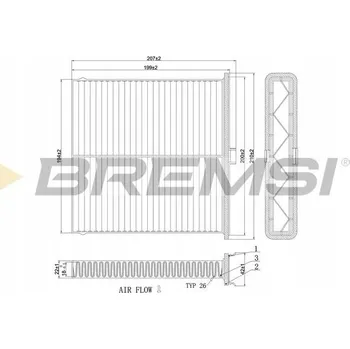 Kabinový filtr Bremsi FC0896 Filtr kabiny, ventilace