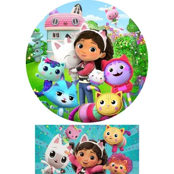 Jedlá dekorace na dort HeliumKing Jedlý obrázek na dort - Gabby's Dollhouse Veľkostť jedlý papier: Oblátka 0,6 mm