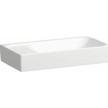 Umyvadlo Laufen Meda umyvátko 46x28 cm, asymetrické, skrytý odpad, armaturní deska vlevo, bílá