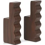 Nástěnný věšák ferm LIVING Unda 2-pack 1104268108 hnědá 88X